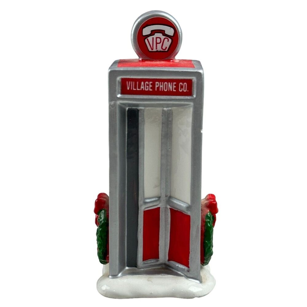 Department 56 Village Phone Co. Christmas Village Figure Ceramic Red & White Vin